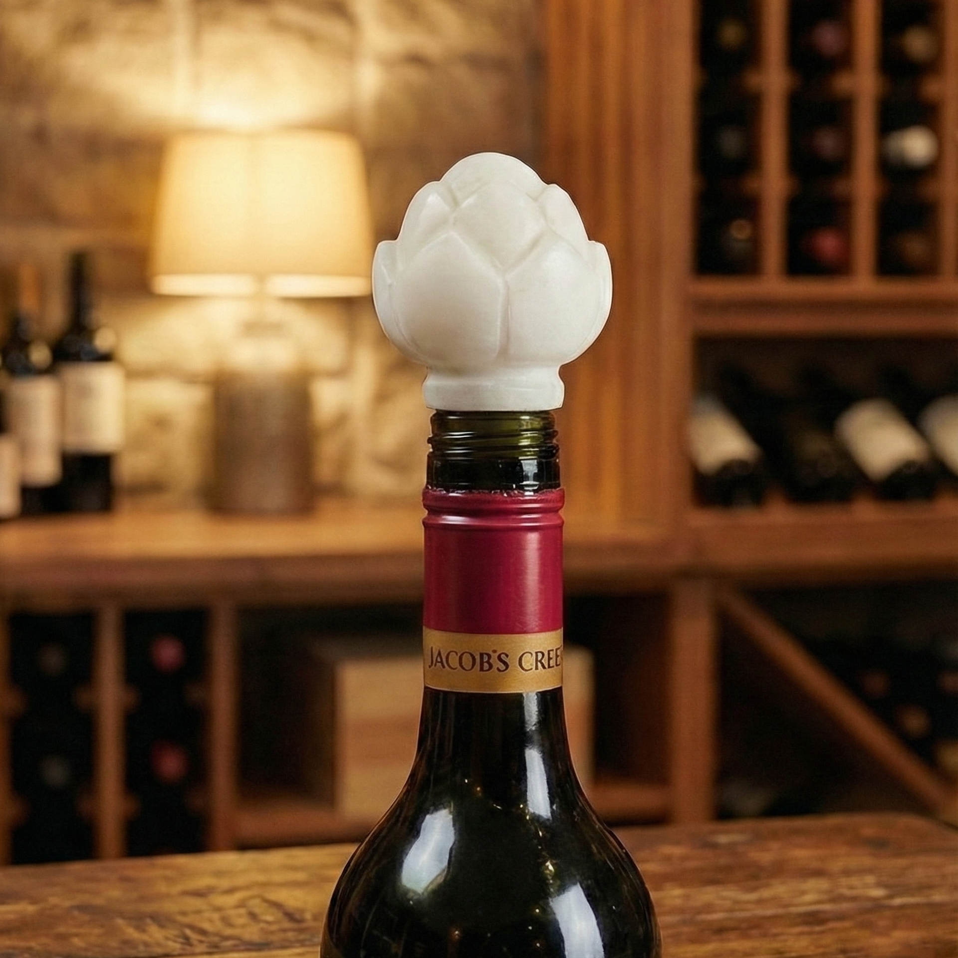 Carved Floret Wine Bottle Stopper
