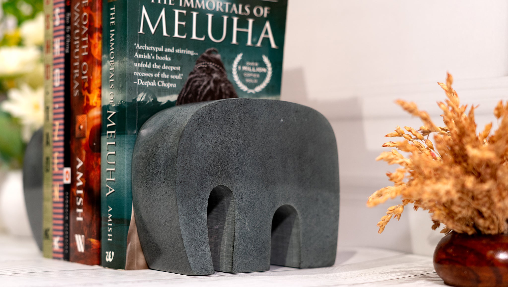 Elephant Tusker Bookends