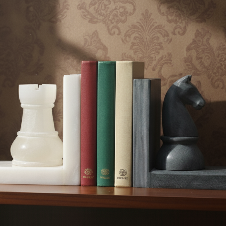 Knight & Rook Chess Bookends