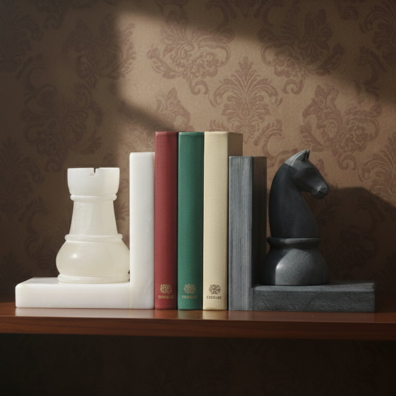 Knight & Rook Chess Bookends